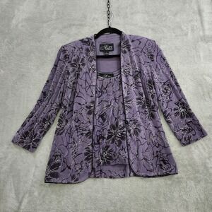 Alex Evenings Two Piece Jacket And‎ Top Set Sm Cocktails Dinner Bling Glam Luxe